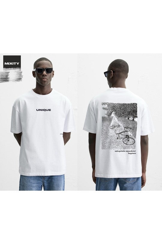 T-shirt homme 100% coton — Coupe décontractée, Blanc