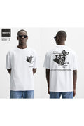 T-shirt Noir homme imprimé graphique — 100% coton
