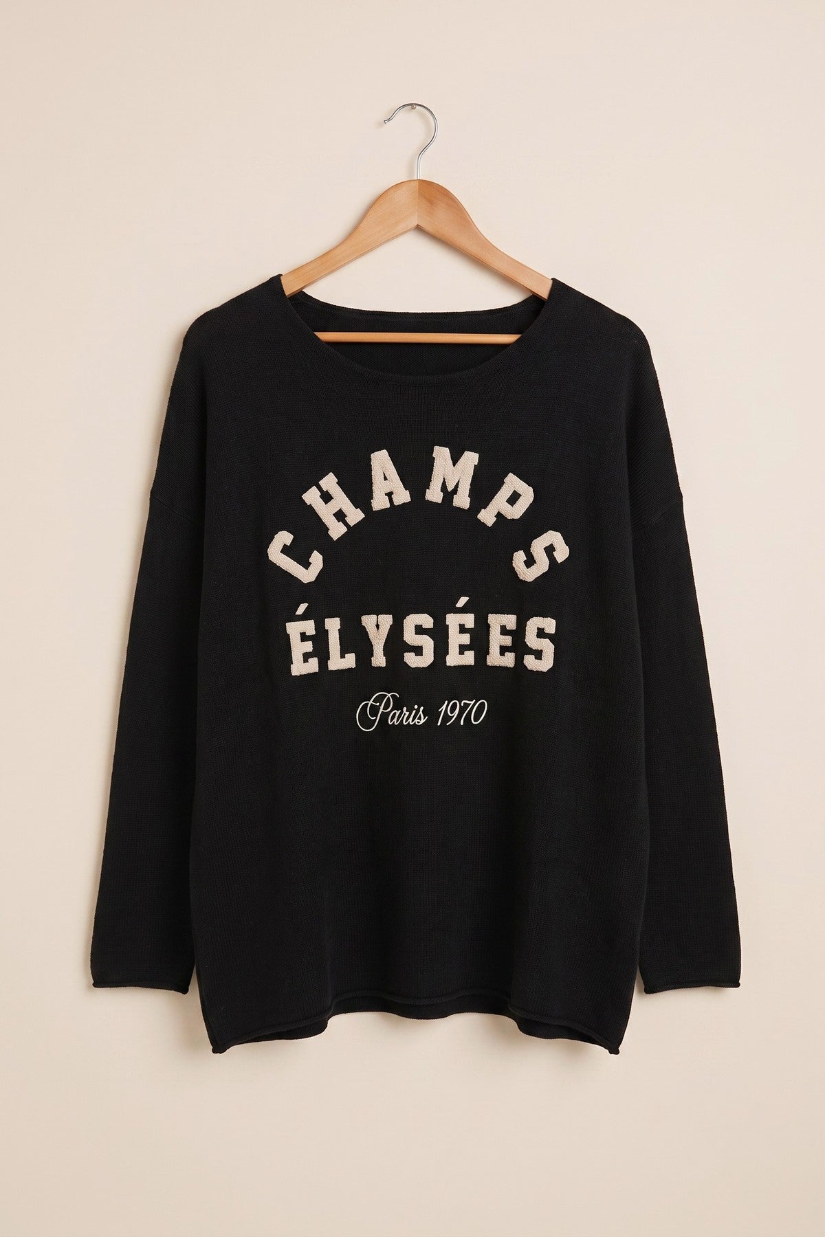 Pull noir — Viscose, Polyester & Polyamide, coupe décontractée