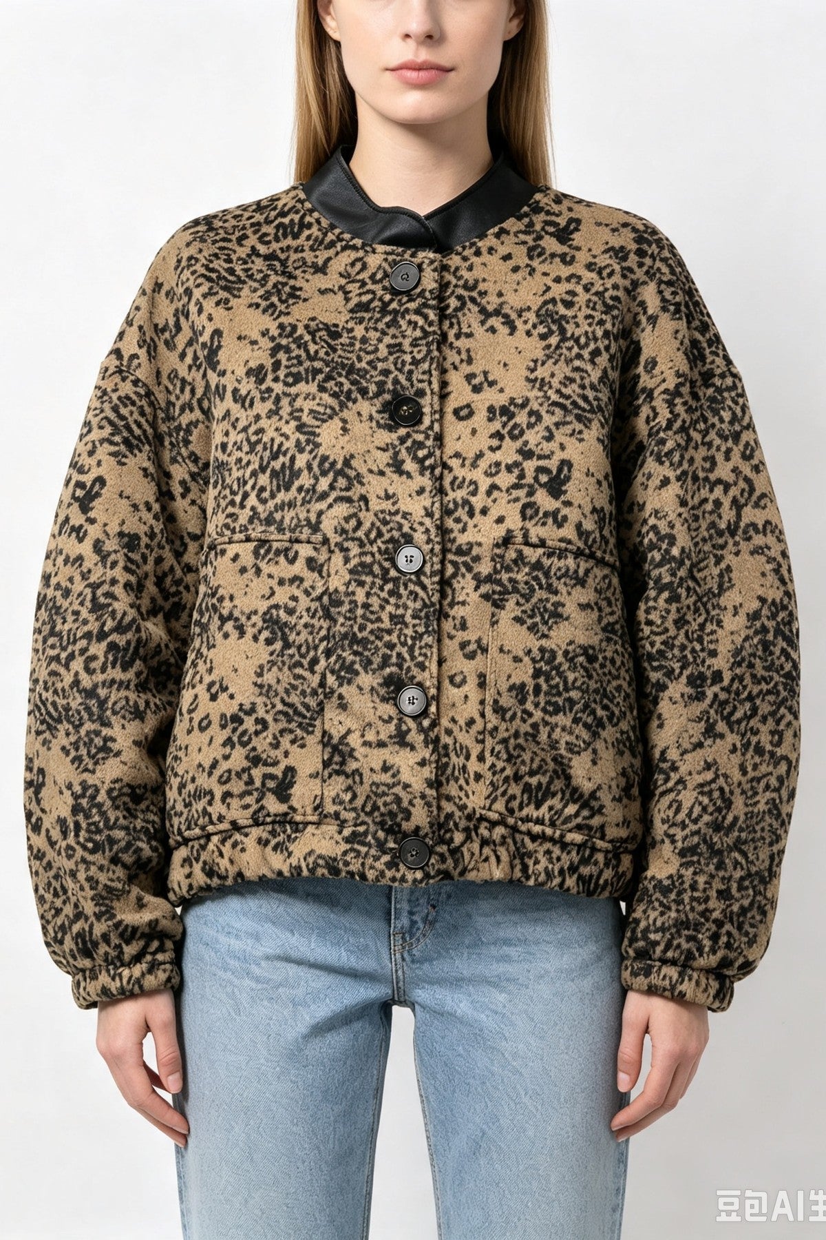 Veste marron — Viscose & Polyester, coupe décontractée chic