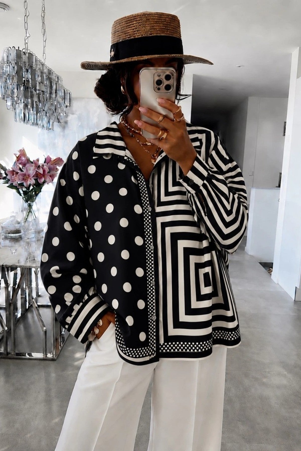 Chemise noir — Polyester & Élasthanne, coupe ajustée
