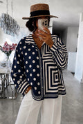 Chemise bleu marine — Polyester & Élasthanne, coupe ajustée